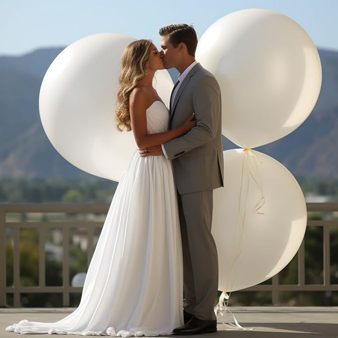 30 Pack White Balloons 36 Inch White Latex Large Balloon Bulk for Birthdays, Baby Showers, Weddings, Party Decorations