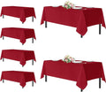 sancua Rectangle Tablecloths for 6 Foot Tables, 6 Pack - Washable Polyester Fabric Table Cloth for Wedding Party, Birthday, Banquet Reception, 54x108 Inch, Red