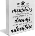 Country Graduation Quote Wood Box Sign Decor Desk Sign Grad Quote Wooden Box Block Sign Rustic Home Shelf Wall Decoration Grad Gift