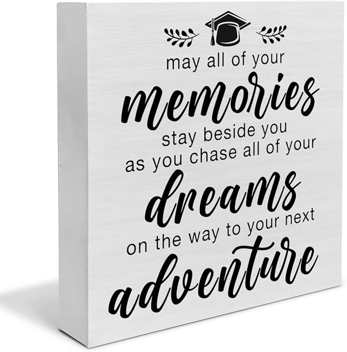 Country Graduation Quote Wood Box Sign Decor Desk Sign Grad Quote Wooden Box Block Sign Rustic Home Shelf Wall Decoration Grad Gift