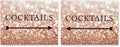 Andaz Press Wedding Party Directional Signs, Glitzy Rose Gold Glitter, 8.5x11-inch, Double-Sided, Cocktails with Big Arrow, 1-Pack, Bokeh Colored Party Supplies