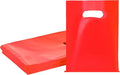 Red 100 PCS Small Gift Bags, 6"x8" Goodie Party Favor Bags with Handle, Treat Retail Pouches for Kids Birthday, Christmas, Small Business