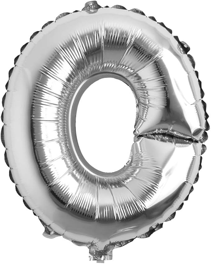 16" inch Single Silver Alphabet Letter number Balloons Aluminum Hanging Foil Film Balloon Wedding Birthday party decoration banner Air Mylar Balloons (16 inch Silver O)