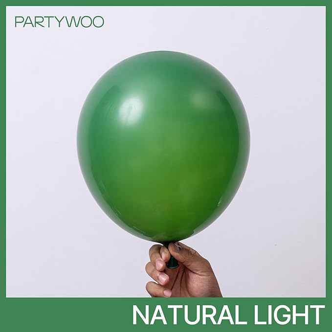PartyWoo Dark Green Balloons 50pcs 12 Inch Emerald Hunter Forest Green Balloons for Wedding Boy Baby Shower Birthday Christmas Graduation Dinosaur Jungle Golf Theme Party Decorations Green-Y56