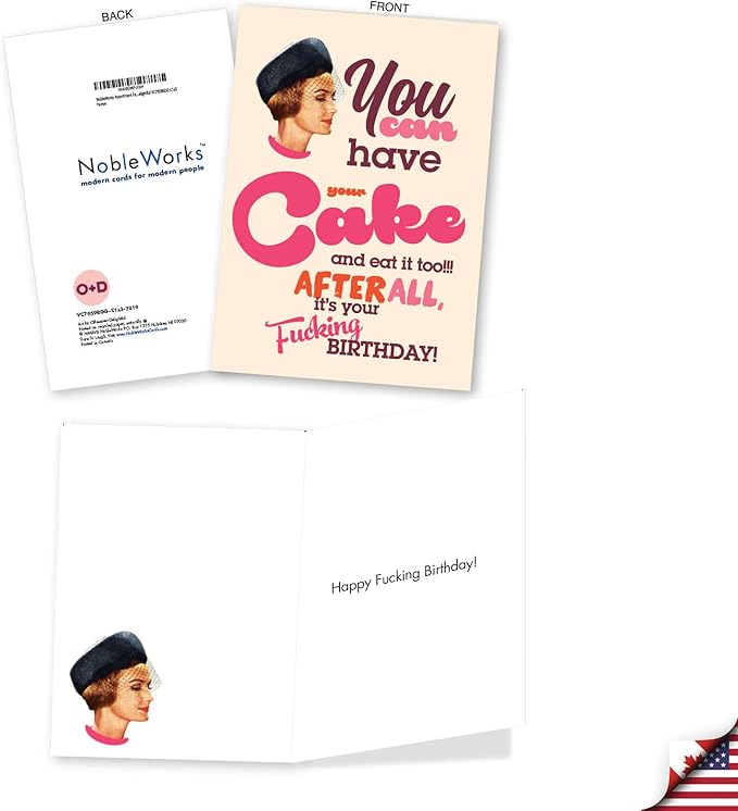 NobleWorks Assortment Pack of 3 Hilarious Birthday Greeting Cards with Envelopes for Men and Women (3 Designs, 1 Each) Older and Delightful VC7959BDG-C1x3