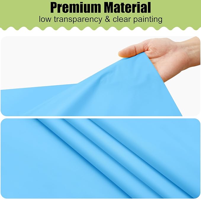 Smiry Disposable Table Cloth - 15 Pack, 54 x 108 Inch Waterproof Rectangle Tablecloths for Parties, Decorative Plastic Table Cover, Leakproof & Sturdy, Light Blue