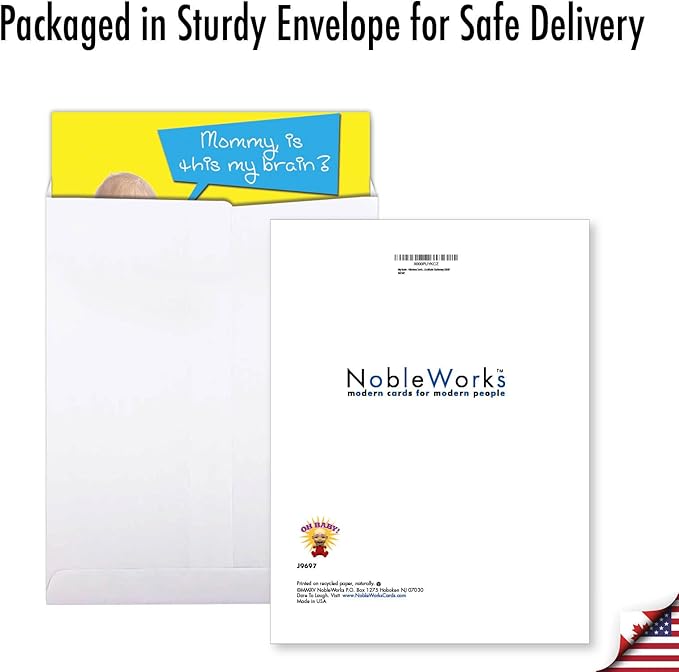 NobleWorks Jumbo Hilarious Birthday Greeting Card 8.5 x 11 Inch with Envelope (1 Pack) Oversize Jumbo Bday My Brain J9697