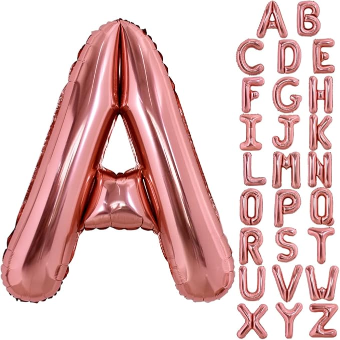 TONIFUL 40 Inch Large Rose Gold Letter A Balloons Giant Alphabet Letter Balloons,Foil Mylar Big Balloons for Birthday Party Anniversary Supplies Decorations