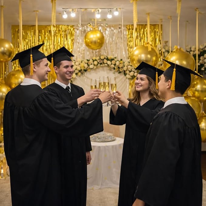 Togvu Gold Round Foil Balloons, 12PCS Different Sizes 4D Metallic Balloon Large Golden Sphere Mirror Ball Balloons for Prom Graduation Christmas New Year Birthday Party Ceiling Decorations Supplies