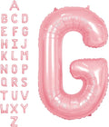 SUWEN 40 Inch Pink Large G Letter Balloons Big Foil Helium Letter Balloons A-Z Jumbo Mylar Happy Birthday Party Decorations for Girl Anniversary Party Supplies