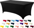 Utopia Kitchen Spandex Tablecloth 1 Pack [6FT, Black] Tight, Fitted, Washable and Wrinkle Resistant Stretch Rectangular Patio Table Cover for Event, Wedding, Banquet & Parties [72Lx30Wx30H Inch]
