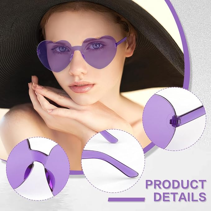 Heart Sunglasses 2 Pairs Heart Shaped Sunglasses Womens Heart Glasses Rave Sunglasses for Women Party Favors