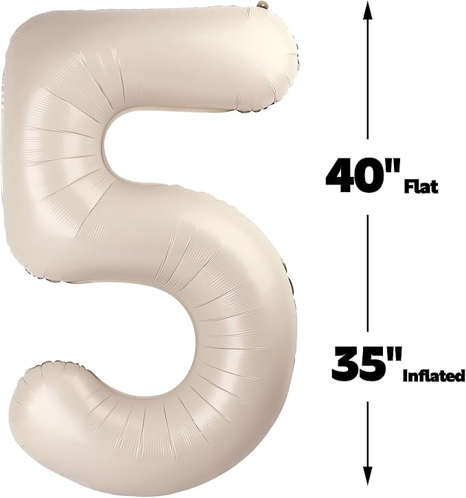 Cream White 40 Inch Large Number 15 51 Birthday Balloon, 15 51 Birthday Celebration Decorations, Foil 15 51 Mylar Helium Number Balloons Girl Boy Anniversary Party Supplies