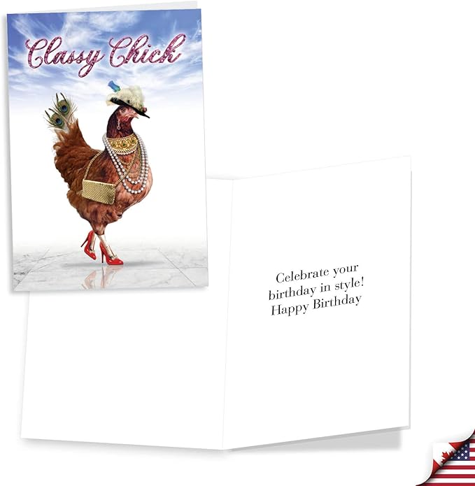 NobleWorks Assorted 3 Pack, Hysterical Animal Women's Birthday Greeting Cards with 5 x 7 Inch Envelopes (3 Designs, 1 Each) Wild Life VC2806BDG-C1x3