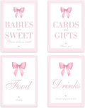 Pink Bow Baby Shower Decorations, Baby Shower Games, Pink Bow Enioy Gift and Gift Cards for Kids' Party, Birthday Party Decorations Bow Games Activity Party for Girl