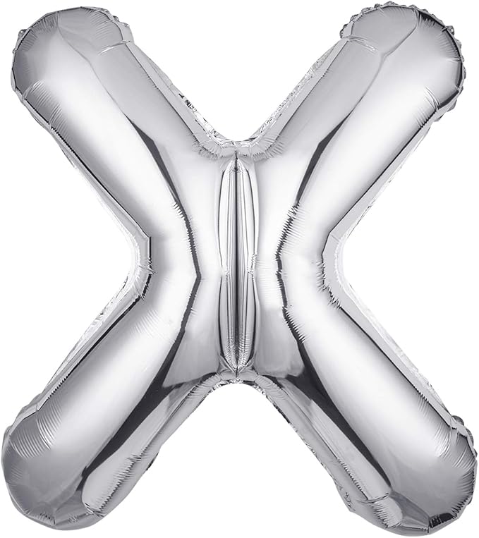 Letter Balloons 40 Inch, Single Silver Letter X Balloons Aluminum Hanging Foil Film Balloon for Baby Shower, Wedding Anniversary, Graduation, Birthday Party Decoration