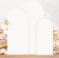 MODFUNS White Arch Cover Set of 3 Fitted Wedding Arch Covers 4ft 5ft 6ft Arched Stand Cover Spandex Arch Covers Stretchy Arches Backdrop Fabric Chiara Cover for Birthday Party Banquet Baby Shower
