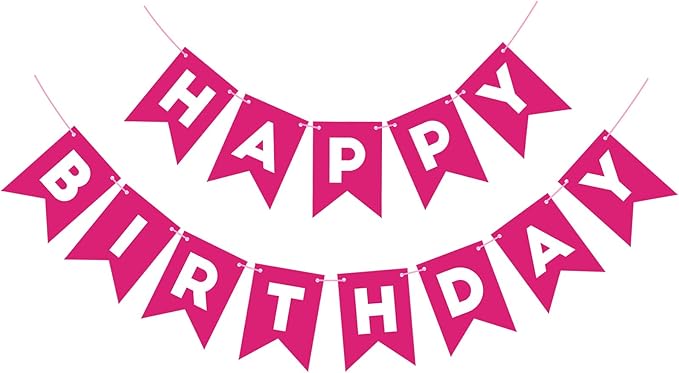 Hot Pink Happy Birthday Banner Sign for Backdrop Hot Pink Birthday Decorations for Girls Women 13th 15th 21th 30th Party Banner Garland Wall Door Bunting Flag