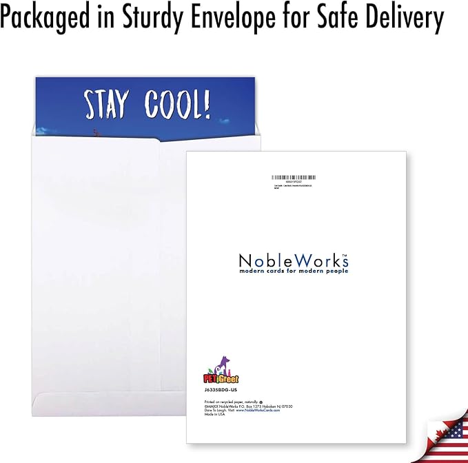 NobleWorks - Hilarious Happy Birthday Card with Envelope (8.5 x 11 Inch) - Funny Animal Greeting Card From All Of Us - Cool Giraffe J6335BDG-US