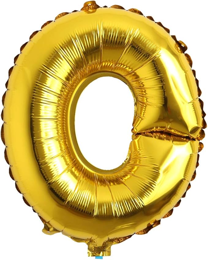 16" Alphabet Letter and Number Balloons Set Package, Aluminum Hanging Foil Film banner Mylar Balloon for Birthday Party Decoration Custom Word (A-Z, 0-9 Gold) (16 inch O Gold)
