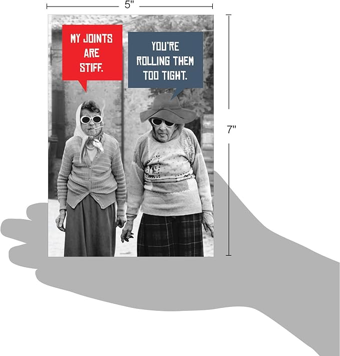 NobleWorks - Hilarious Birthday Greeting Card for Women, Her, with 5 x 7 Inch Envelope (1 Card) Bday Stiff Joints C5680BDG
