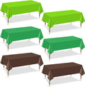 mwellewm 6Pcs Plastic Table Cloth Disposable,Dark Green & Brown Pixel Gaming Tablecloth Rectangle Bulk Table Cover for Birthday Wedding Picnic Video Game Party Supplies Decorations(54x72 Inch)