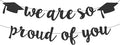 2026 Graduation Decorations Pre-Strung Blingbling We Are So Proud of You Banner Glitter Graduation Garland for Class of 2026 High School College Grad Party (Black)