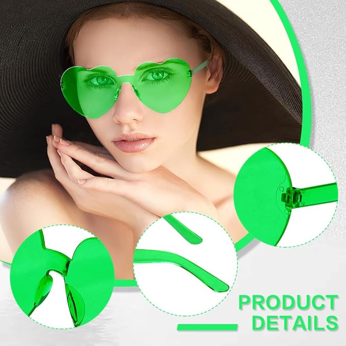Heart Sunglasses 2 Pairs Heart Shaped Sunglasses Womens Heart Glasses Rave Sunglasses for Women Party Favors