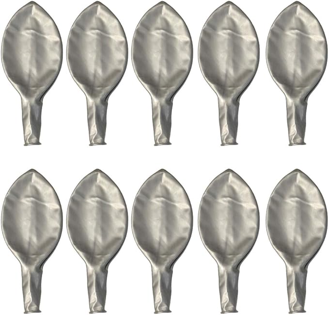 36 Inch Giant Latex Balloons, Pearl Silver Round Balloons for Birthdays Weddings Receptions Festival Party Decoration, Pack of 10 Pcs
