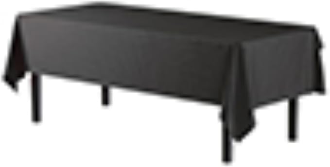 Exquisite 6-Pack Plastic Tablecloth 54x108 Rectangle Value Pack Plastic Table Cover - Black
