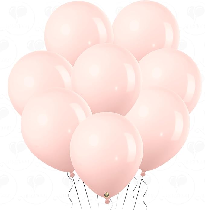 AFTERLOON® Biodegradable Mini Balloons 50 pcs Pastel Baby Pink 5 Inch, Matte Color Thickened Extra Strong Latex Helium Float, Baby Shower Gender Reveal Garland Wedding Birthday Party Decorations