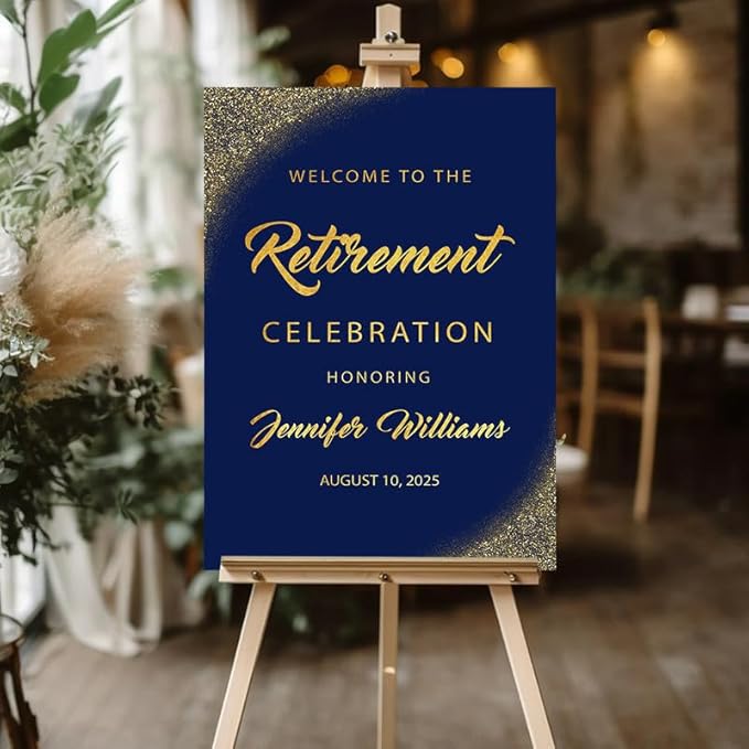 Happy Retirement Poster Board Sign for Celebration, Perfect for Party Decorations, Wall Display or Welcome Table Setup