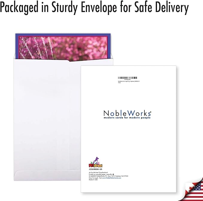 NobleWorks Extra Large Hilarious Birthday Paper Card From Us 8.5 x 11 Inch with Envelope (1 Pack) Big, Jumbo Bday Dog In Sprinkler J3209BDG-US