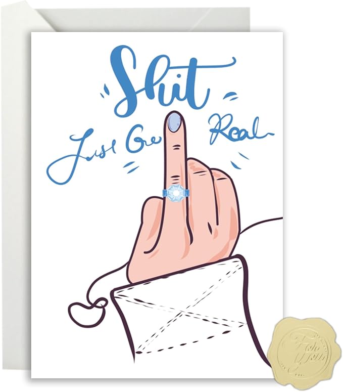 Wedding Card - Funny Engagement Congratulation Card - Bridal Shower Cards - Humor Wedding Congratulations Cards For Bride and Broom
