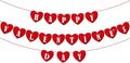 Happy Valentines Day Felt Banner No DIY Valentines Day Banner Pre-Strung Valentine's Day Felt Heart Garland for Valentine's Day Decorations