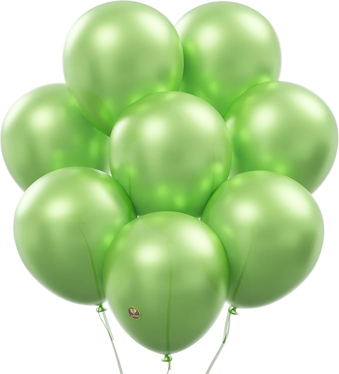 AFTERLOON® Biodegradable Balloons 24 pcs Pearlized Lime Green 12 Inch, Pearlescent Thickened Extra Strong Latex Helium Float, Colorful Bulk Color ballon baloon Globos Para Decoration De Fiestas Kids