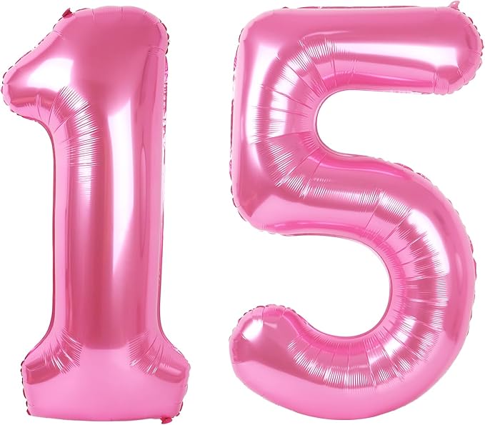 Giant Pink 15 51 Balloon Number 40 Inch, 15 51 Number Balloons Birthday Supplies, 15 51 Year Old Birthday Party Celebration, 15 51 Balloons Graduations Anniversary Decorations