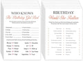 Birthday Party Decoration- Who Knows The Birthday Girl Best-Set of 2 Birthday supplies for 20 guests,Birthday Cards Set -20 Cards,Sweet Party Supplies