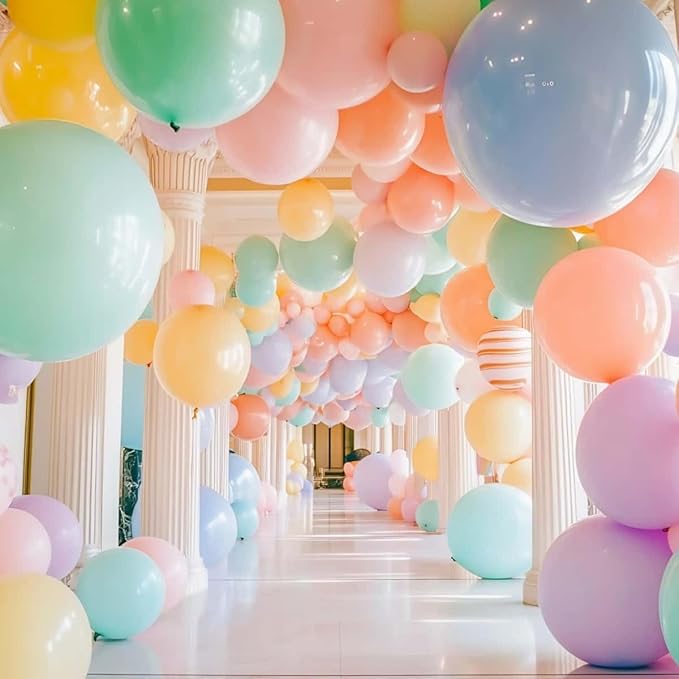 32 Pack Pastel Balloons 36 inch Multicolor Macaron Balloon for Day Girls Birthday Baby Shower Easter Party Decoration