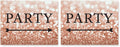 Andaz Press Wedding Party Directional Signs, Glitzy Rose Gold Glitter, 8.5x11-inch, Double-Sided, Party with Big Arrow, 1-Pack, Bokeh Colored Party Supplies
