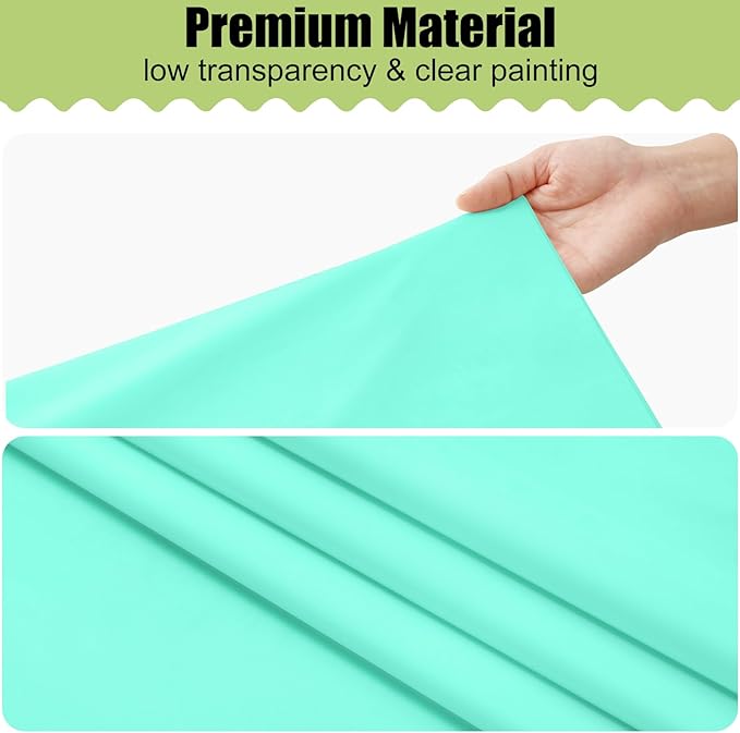 Smiry Disposable Table Cloth - 15 Pack, 54 x 108 Inch Waterproof Rectangle Tablecloths for Parties, Decorative Plastic Table Cover, Leakproof & Sturdy, Mint Green