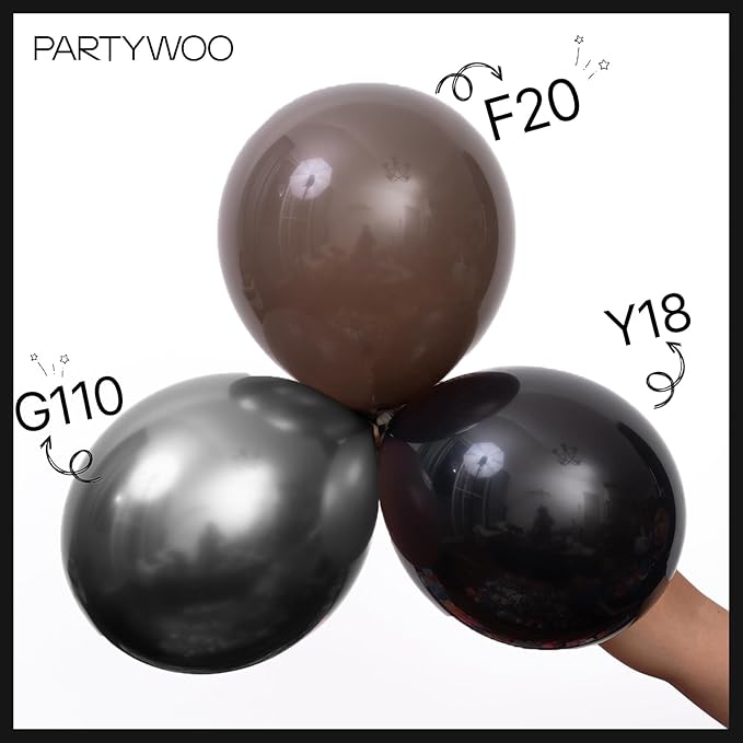 PartyWoo Black Balloons 152 pcs Different Sizes of 18 12 10 5 Inch Black Balloons Arch Kit Garland for Baby Shower Birthday Graduation Casino Gaming Anniversary Race Car Party Decorations Black-Y18
