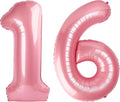 16 Number Balloons, 40 Inch Pearl Pink Balloons for Woman Man 16th Birthday Decoration, Foil Number 16 Ballon for 16, 61 Anniversary, Bridal Shower, Graduation, Wedding, Valentine's Day, Mother's Day