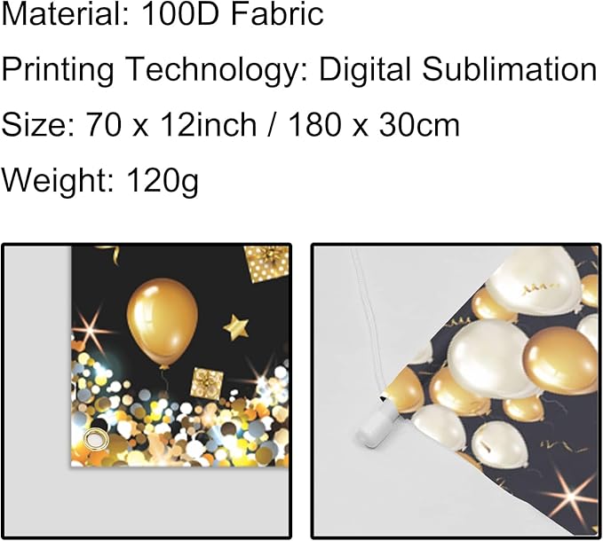 Black Gold Happy Birthday Banner Decorations, Happy Birthday Door Banner Porch Sign Wall Hanging For Outdoor Indoor For Men Women Boys And Girls Birthday Party Decor Supplies