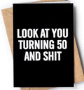Funny 50th Birthday Card for men or women with envelope | Joke card for someone who is turning 50 years old | Original and unique present idea for family, friends or a co-worker.