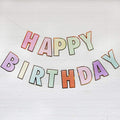 Happy Birthday Banner Signs - Golden Sparkle Funny Party Supplies for Girls' Nursery Decorations (Macaron)