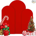 Wedding Arch Cover (7.2FT, 6.6FT, 6FT) Set of 3 Arch Backdrop Spandex Cover for Birthday Party Baby Shower Ceremony Banquet Decoration (Red, 7.2FT,6.6FT,6FT)