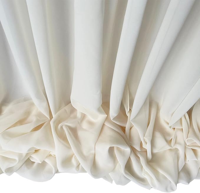 EHLDekol Sheer Chiffon Backdrop Curtains 10ft x 10ft (5ft x 2Panels)， Chiffon Fabric Drapes for Wedding, Long Sheer Curtain for Living Room, Arch Party Stage Decoration (Ivory, 120 x 120 Inch)