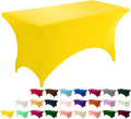 Utopia Kitchen Spandex Tablecloth 1 Pack [6FT, Yellow] Tight, Fitted, Washable and Wrinkle Resistant Stretch Rectangular Patio Table Cover for Event, Wedding, Banquet & Parties [72Lx30Wx30H Inch]