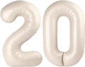 40 Inch Big Cream White Number 20 Balloon Birthday Decoration, Number 20 Helium Balloon 20 Celebration, Boy Girl Baby Anniversary Party Graduations Supplies Decorations